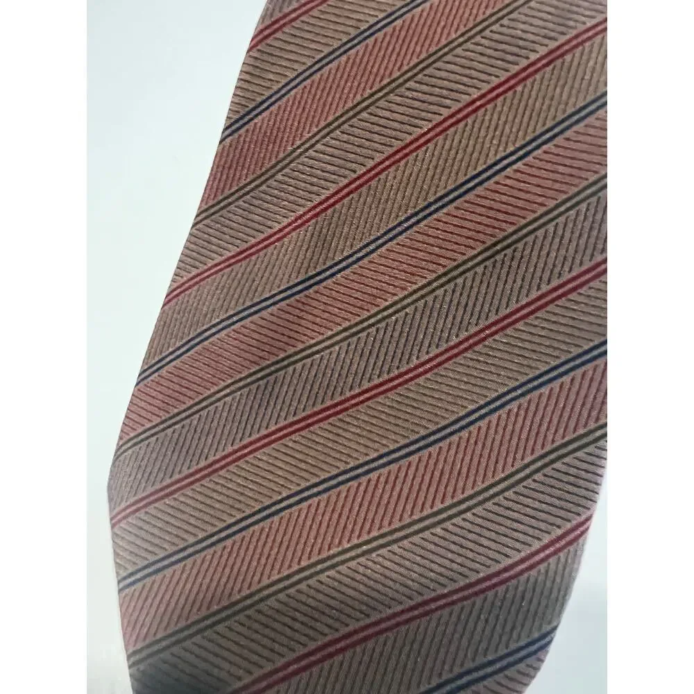 Vintage Fumagalli's Men's Silk Necktie Made in Spain Brown Red Blue JL